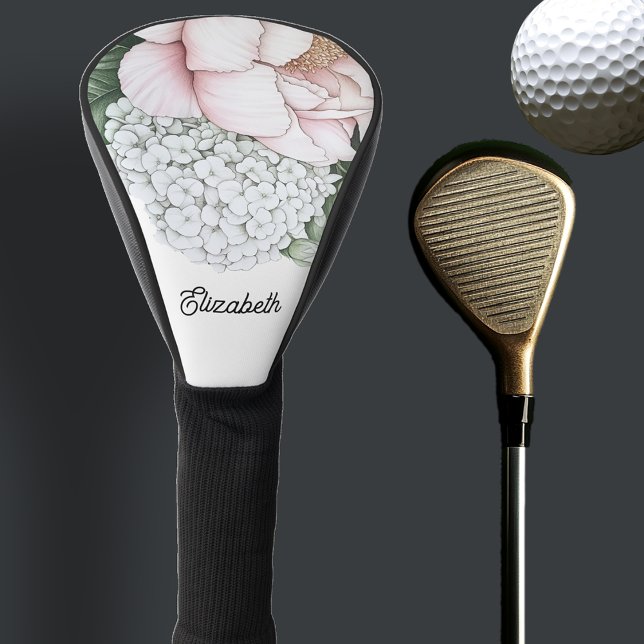 Blush Pink Peony Personalized Golf Head Cover (Creator Uploaded)
