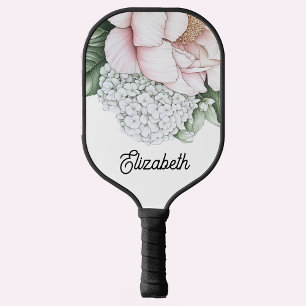 Blush Pink Peony Personalized Pickleball Paddle