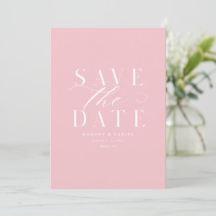 Blush Pink Peony Simple Save The Date No Photo QR