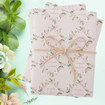 Blush Pink Peony Watercolor Floral Spring Wedding Wrapping Paper Sheet<br><div class="desc">Lovely pink and ivory floral wrapping paper with a beautiful diamond wreath of pretty blush and ivory peonies. This beautiful peony flower wedding gift wrap features the couple's names personalised in the design. Customise this cute wrapping paper for your friends on their special day or use this as a bride...</div>