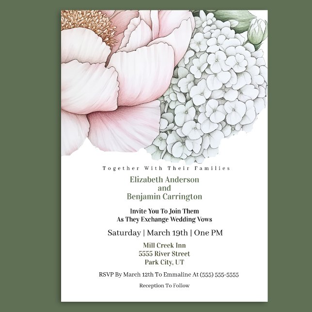 Blush Pink Peony Wedding Invitation (Creator Uploaded)