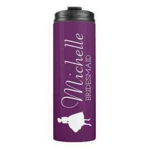Blush Pink Personalised Bridesmaid  Thermal Tumble Thermal Tumbler