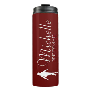 Blush Pink Personalised Bridesmaid  Thermal Tumble Thermal Tumbler