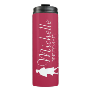 Blush Pink Personalised Bridesmaid  Thermal Tumble Tumbler