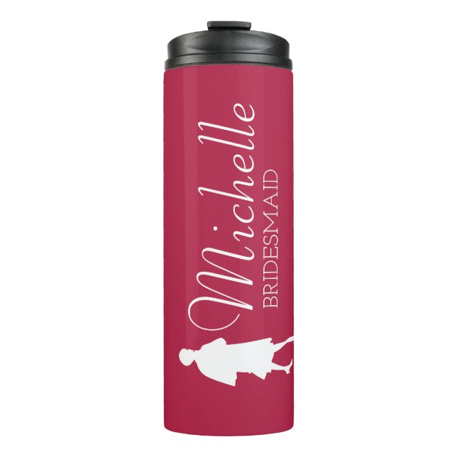 Blush Pink Personalised Bridesmaid  Thermal Tumble Tumbler (Front)