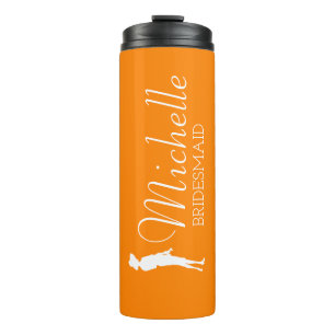 Blush Pink Personalised Bridesmaid  Thermal Tumble Tumbler