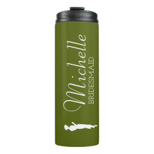 Blush Pink Personalised Bridesmaid  Thermal Tumble Tumbler