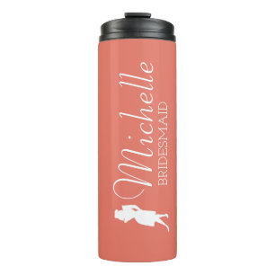 Blush Pink Personalised Bridesmaid  Thermal Tumbler