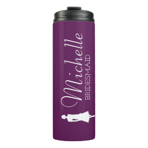 Blush Pink Personalised Bridesmaid Thermal Tumbler