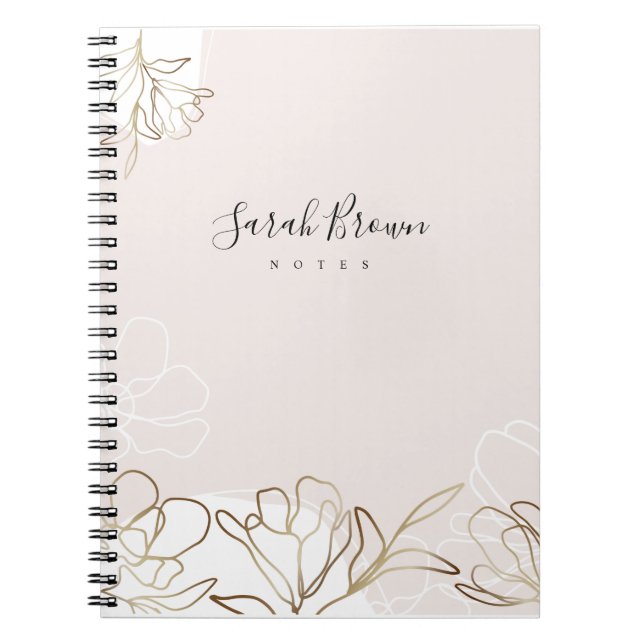 Blush Pink Personalised Feminine Notebook (Front)