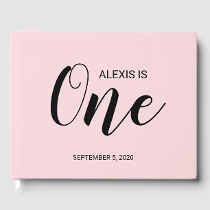 Blush Pink Personalised First Birthday Guestbook