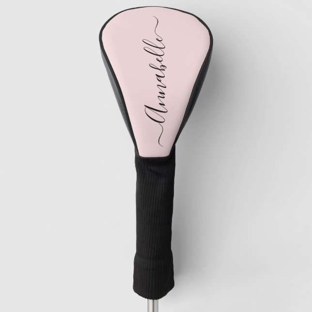Blush Pink Personalised Name Golf Head Cover (Front)
