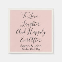 Blush Pink Personalised Script Wedding Reception