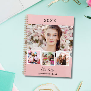 Blush pink photo collage appointments 2025 planner