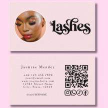 Blush Pink Photo Lashes QR Code Social Icons 