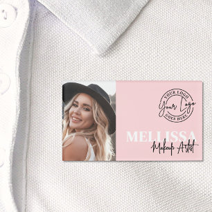 Blush Pink Photo Logo Name Tag