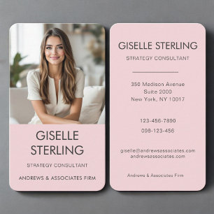 Blush Pink Photo Professional Business Card