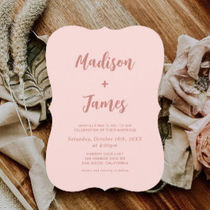 Blush Pink Photo Wedding Invitation