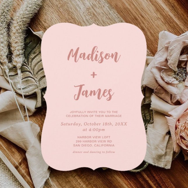 Blush Pink Photo Wedding Invitation (Creator Uploaded)