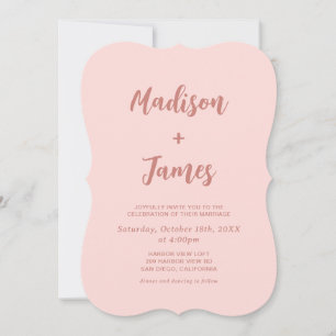 Blush Pink Photo Wedding Invitation