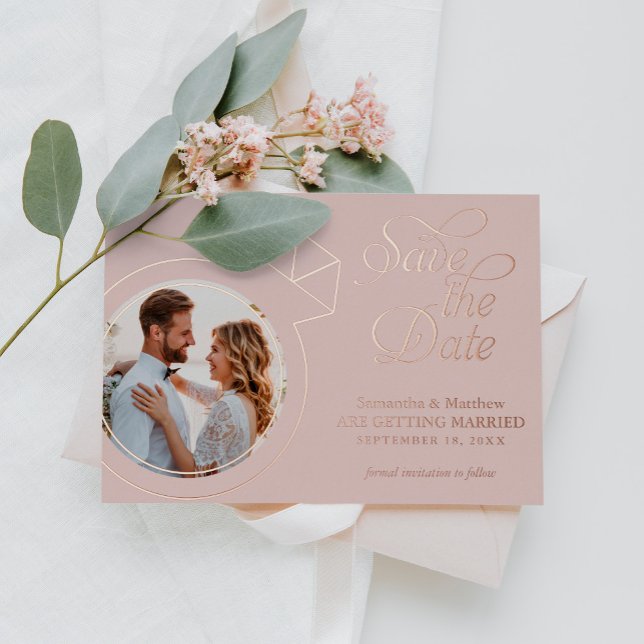 Blush Pink Photo Wedding Save The Date (Creator Uploaded)