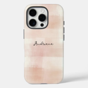 Blush Pink Plaid Stripes   iPhone 16 Pro Case