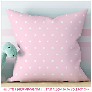 Blush Pink Polka Dot Pattern Nursery Cushion
