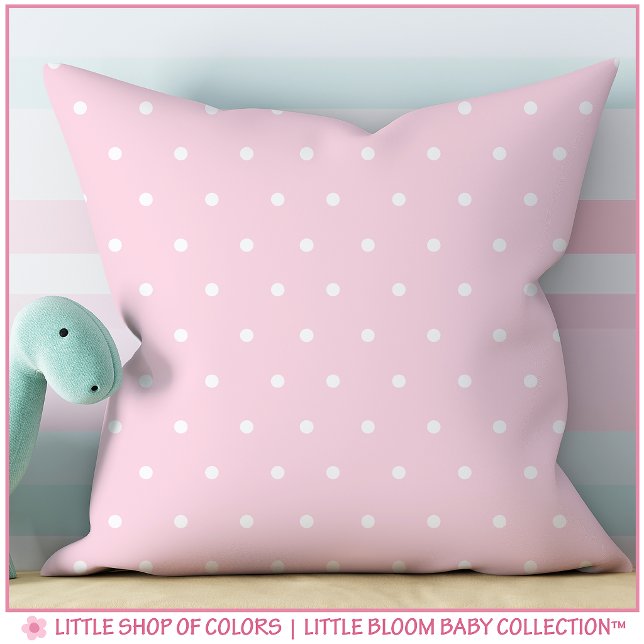 Blush Pink Polka Dot Pattern Nursery Cushion (Creator Uploaded)