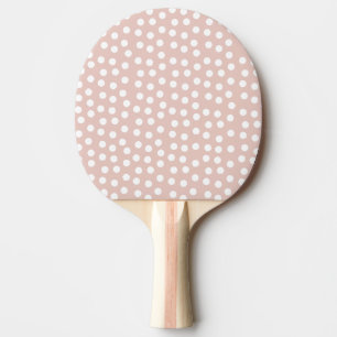 Blush pink polka dot ping pong paddle