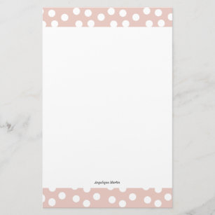 Blush pink polka dots stationery paper