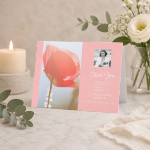 Blush Pink Poppy Sympathy Thank You Card