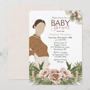Blush Pink Pregnant Mum Baby Shower Invitation
