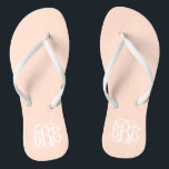 Blush Pink Preppy Script Monogram Jandals<br><div class="desc">PLEASE CONTACT ME BEFORE ORDERING WITH YOUR MONOGRAM INITIALS IN THIS ORDER: FIRST, LAST, MIDDLE. I will customise your monogram and email you the link to order. Please wait to purchase until after I have sent you the link with your customised design. Cute preppy flip flip sandals personalised with a...</div>