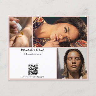 Blush Pink Promotional Beauty Salon Photos QR Code Flyer