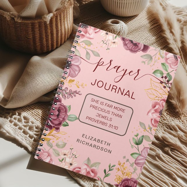 Blush Pink Proverbs 31 prayer journal notebook (Creator Uploaded)