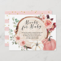 Blush Pink Pumpkin Floral Books for Baby Shower