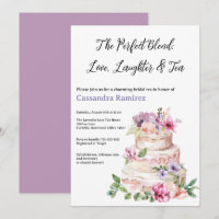 Blush Pink Purple Floral Tiered Cake Bridal Shower