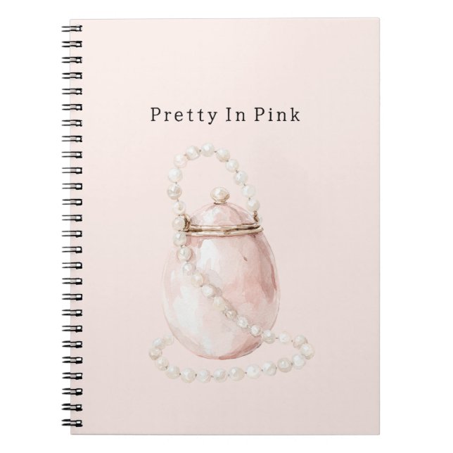 Blush Pink Purse Pearls Notebook (Front)