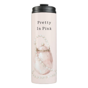 Blush Pink Purse Pearls Thermal Tumbler