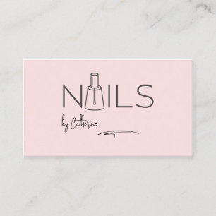 Blush pink QRCODE nail salon Manicurist  Loyalty Card