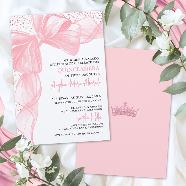 Blush Pink Quinceanera Invitation (Blush Pink Quinceanera Invitation)