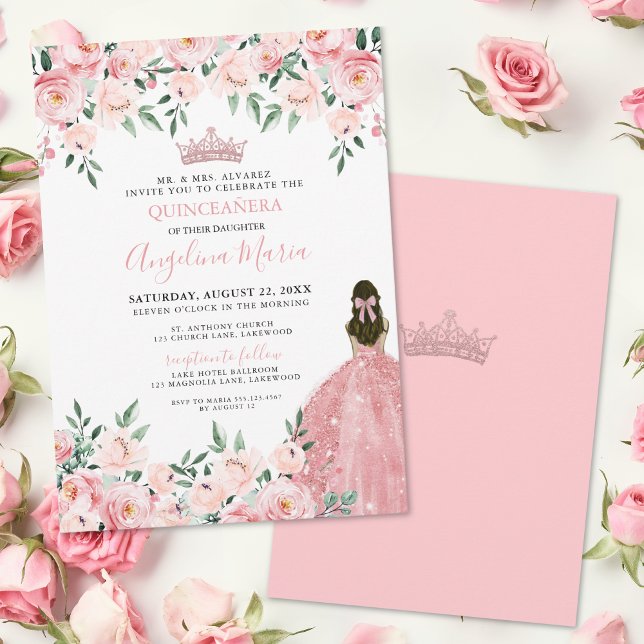 Blush Pink Quinceanera Invitation (Blush Pink Quinceanera Invitation)