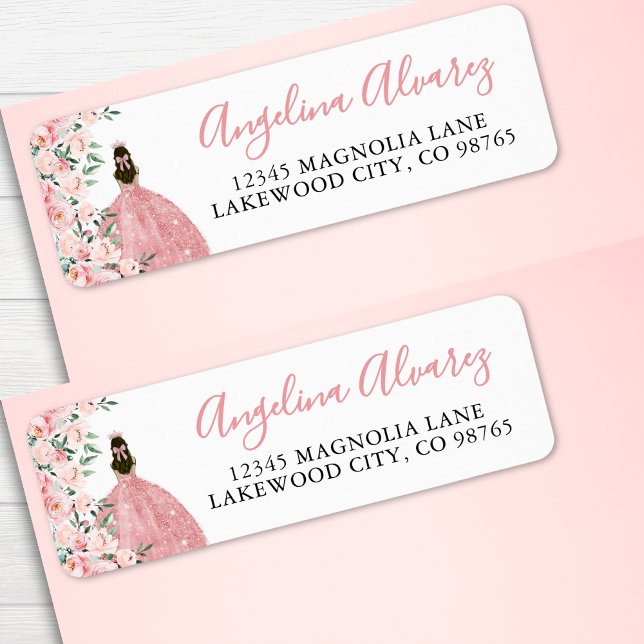 Blush Pink Quinceanera Return Address (Creator Uploaded)
