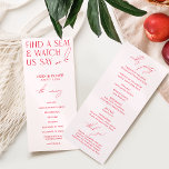 Blush Pink & Red Modern Bright Wedding Programs<br><div class="desc">Designed to coordinate with for the «Bright» Wedding Invitation Collection. To change details,  click «Details». To move the text or change the size,  font,  or colour,  click «Edit using Design Tool». View the collection link on this page to see all of the matching items in this beautiful design.</div>