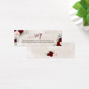 Blush Pink & Red Roses Wedding RSVP Online Card