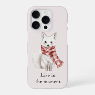 Blush Pink Red White Peppermint Fox iPhone 16 Pro Case
