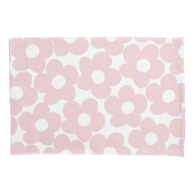 Blush Pink Retro Daisies #1 #decor #art Pillowcase (Front)