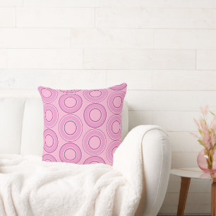 Blush Pink Retro Doughnuts Cushion