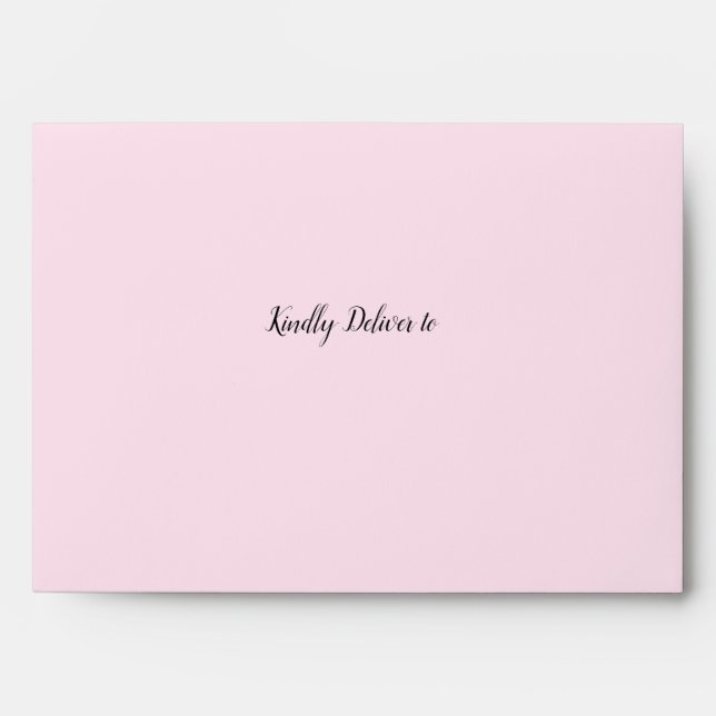 Blush Pink Return address customisable Envelope (Front)