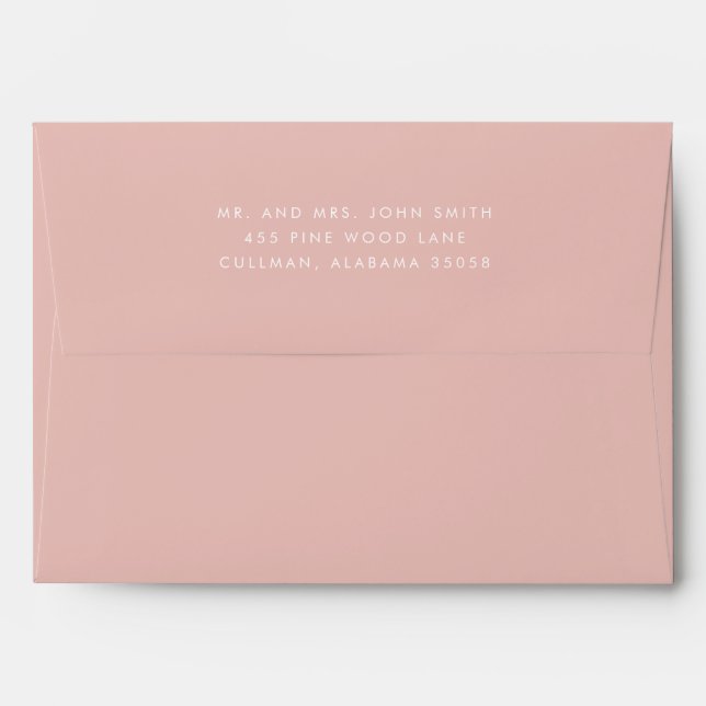 Blush Pink Return Address on Back Flap Envelope (Back (Top Flap))